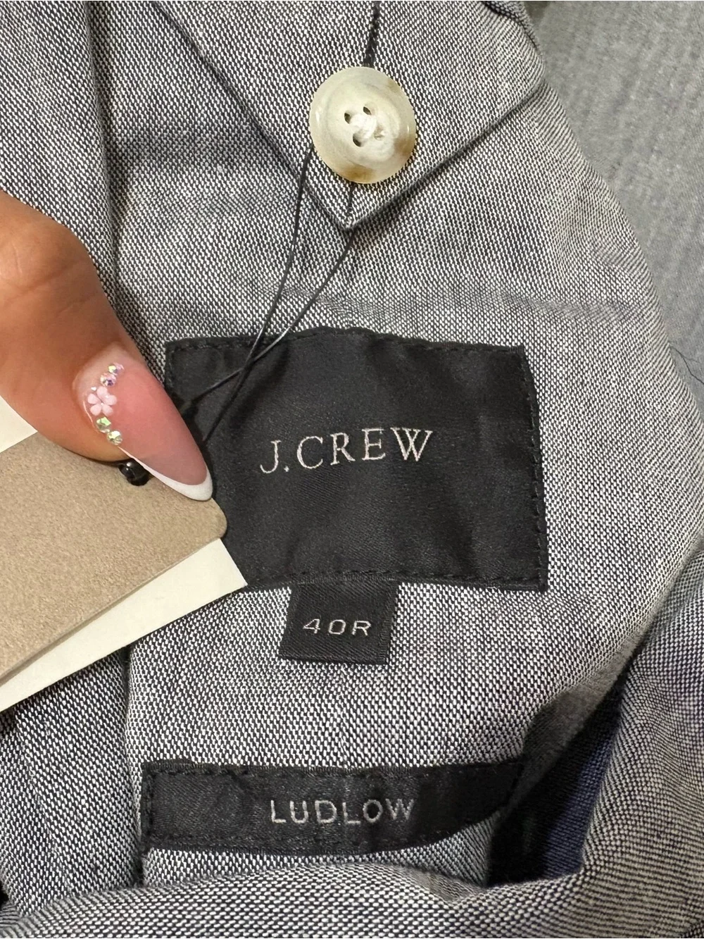 J.Crew Ludlow Somelos Blazer 40R Gray Stretch Cotton Linen Sport Coat NWT